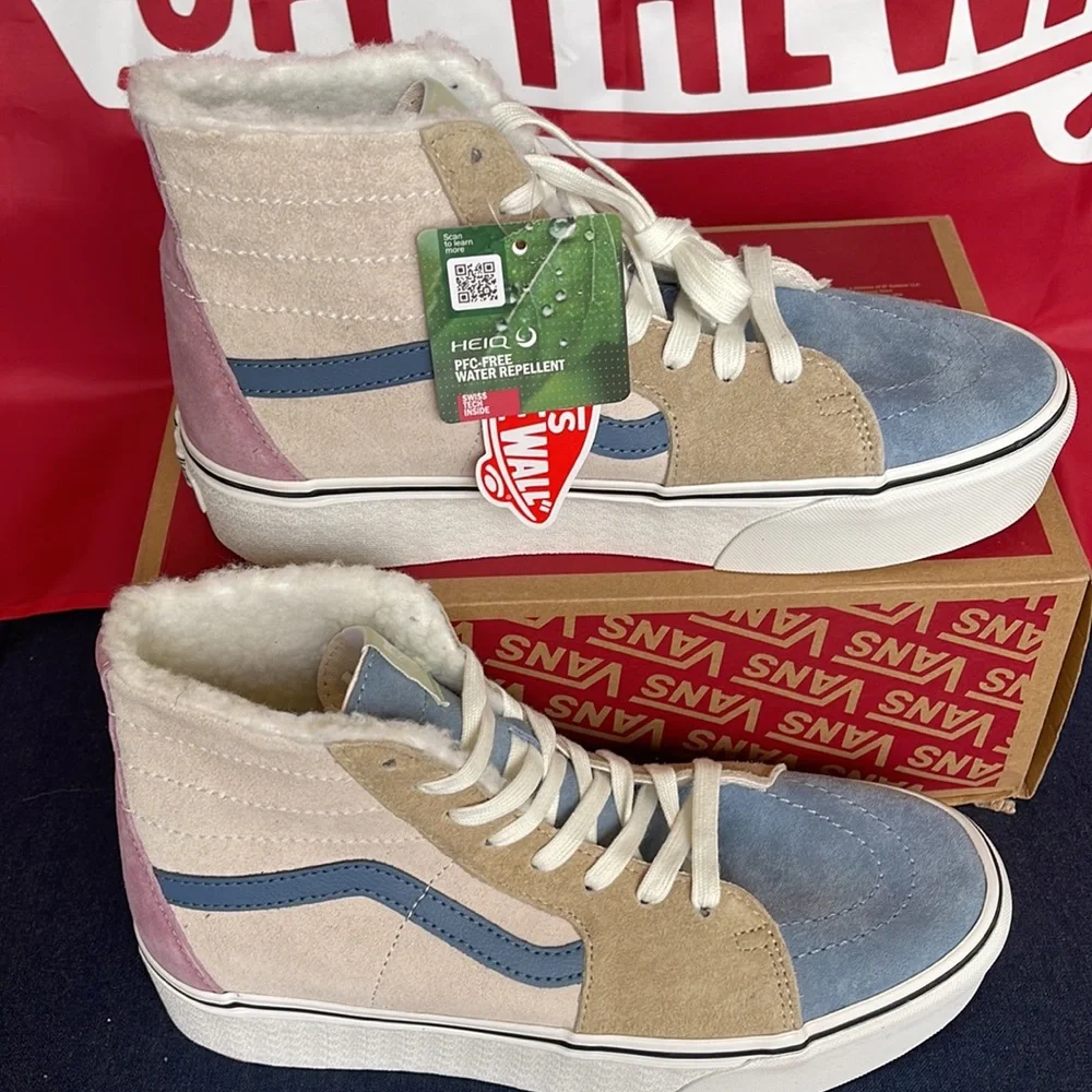 Vans Sk8-Hi Tapered Pig Suede/Sherpa Multi Co VN0A7Q5PMUL WMNS Platforms